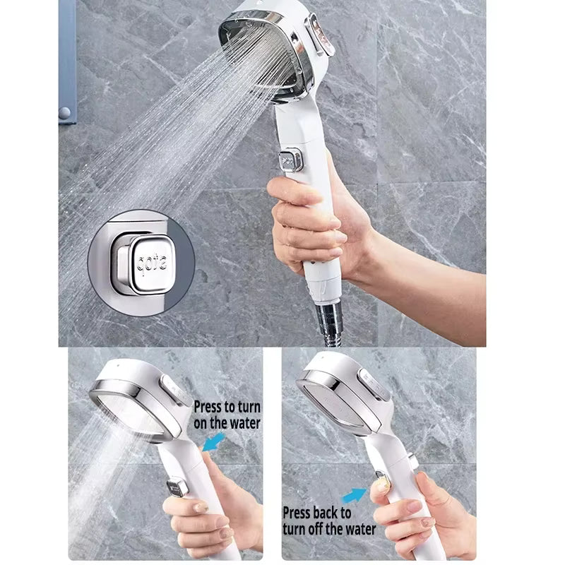 3-Mode High-Pressure Shower Head