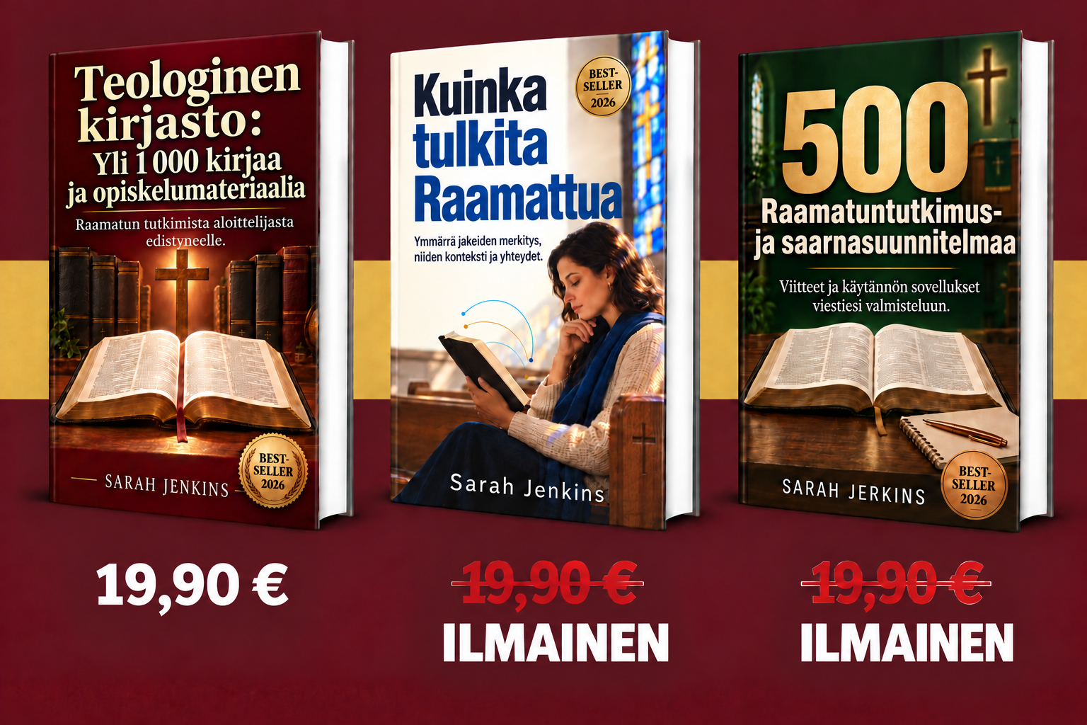 Teologinen kirjasto: yli 1 000 kirjaa ja oppimateriaalia + Kuinka tulkita Raamattua + 500 raamatuntutkistelun ja saarnan hahmotelmaa
