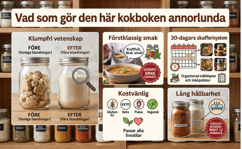 Det kompletta skafferiet med torrblandningar