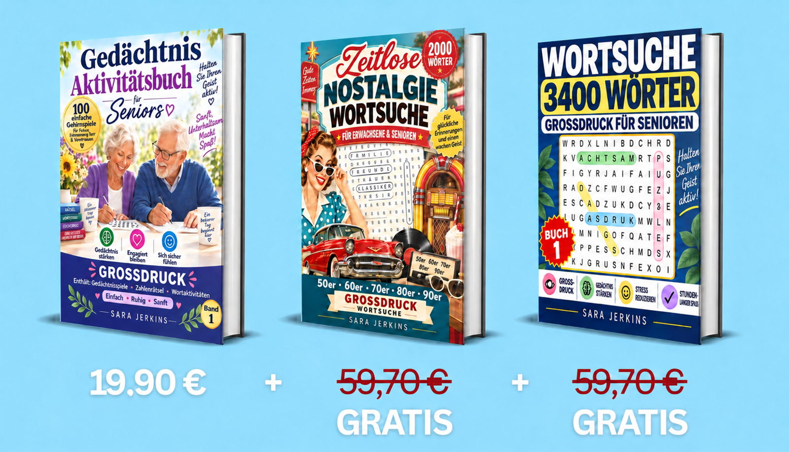Gedächtnis-Arbeitsbuch für Senioren + 2 Boni